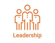 Leadership Icon: Three stick people